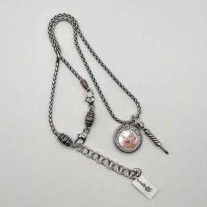 NWT Brighton Momento Circe Photo Charm, ABC’s Short Silver Plated Necklace Chain